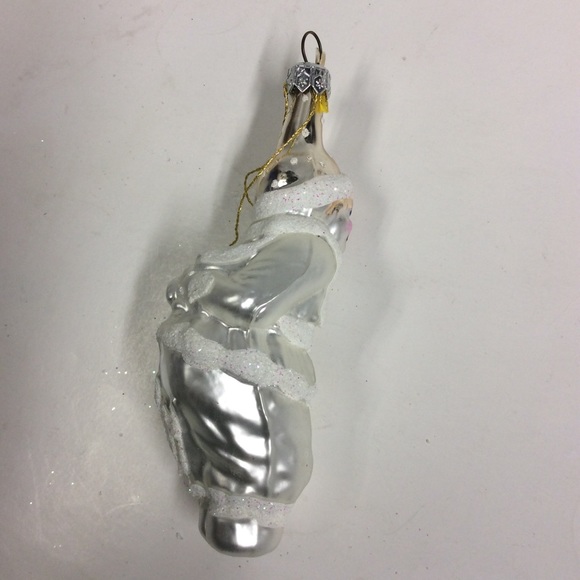 VTG Glass Silver Christmas Ice Skater Ornament - Picture 3 of 11